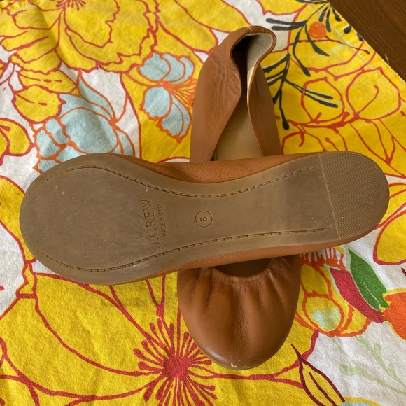 JCREW size 6 brown leather ballet flats - Picture 2 of 2